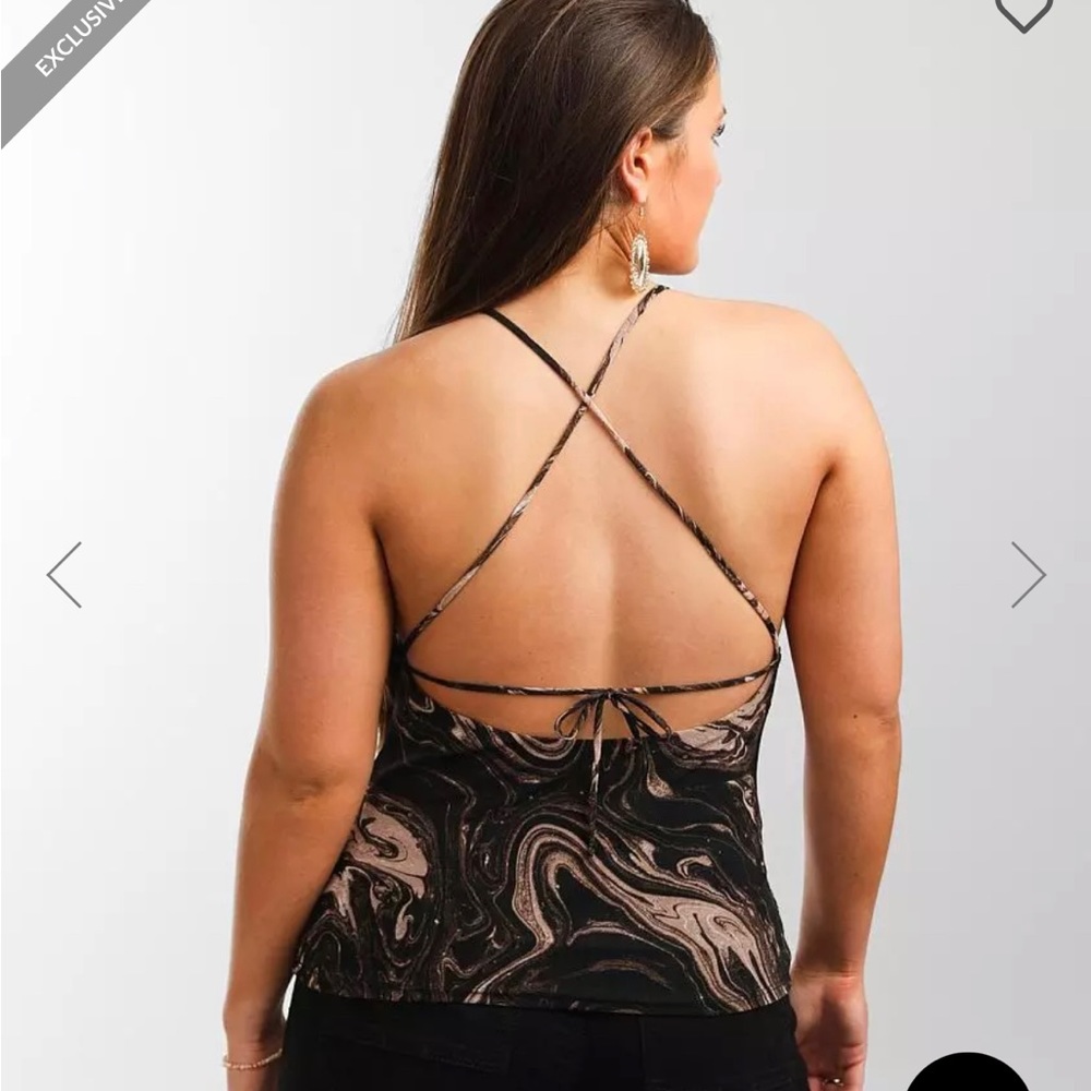 Marble mesh tank top